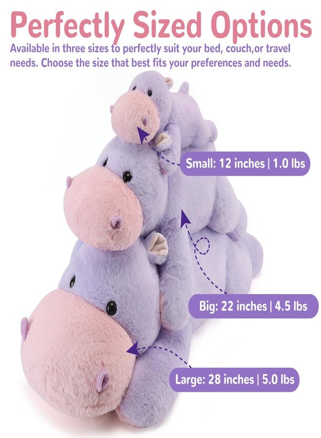 meowtastic Hippo Weighted Stuffed Animals - 22 Inch 4.5 Pounds Weighted Plush Hippo Stuffed Animals - Big Toys Pillow - Cute Plush Toys Gifts for Kids & Adults (22" 4.5 lbs) - Image 2